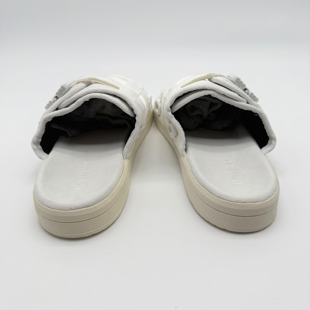 DRACO Mens13-14 All White Multi-Strap Tactical Buckle Slides Street /Beach Wear - Picture 2 of 6